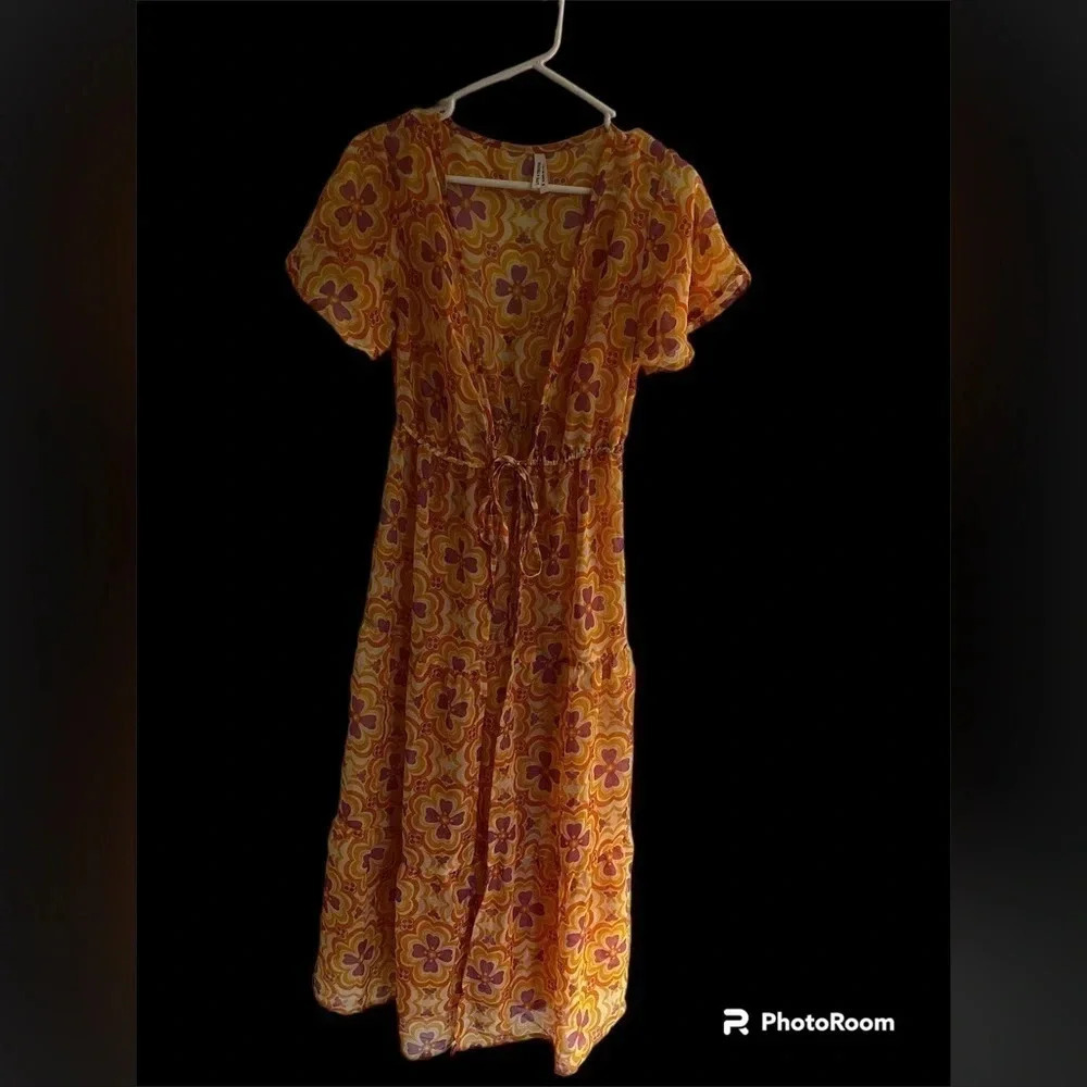 Live 4 Truth bright orange swim suit coverup with front tie